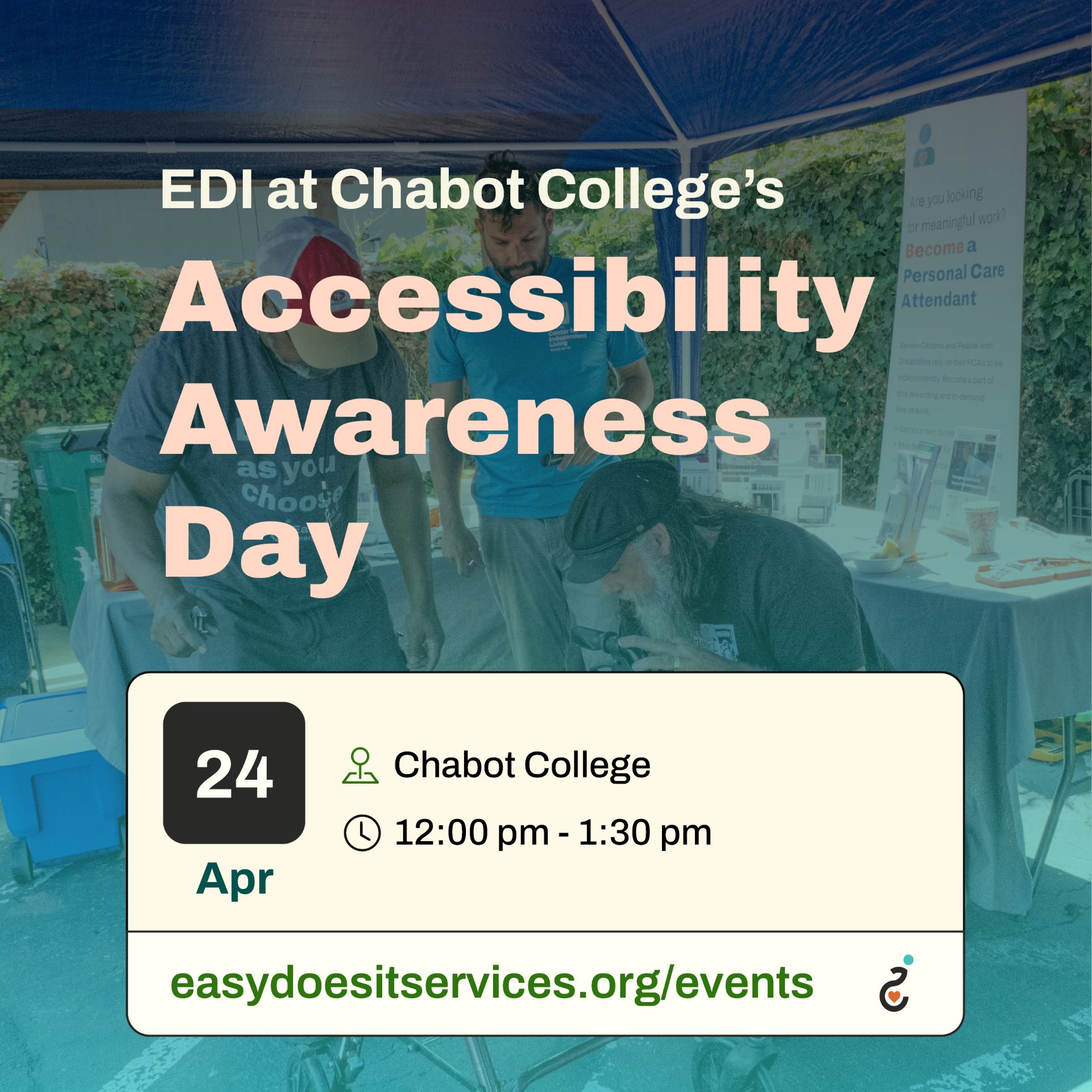 Infographic Reading: EDI at Chabot College&#39;s Accessibility Awareness Day, April 24, Chabot College, 12 pm - 1:30 pm